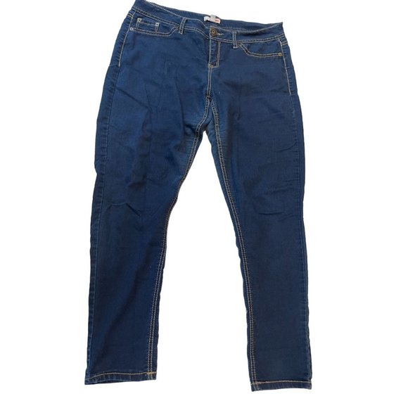 Bongo Womens Jeans Tapered Leg Mid Rise Stretch Five Design Pockets Blue Size 13 - Picture 1 of 10